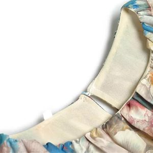 Women Runway Designer Puff Sleeve Folds Tiered Ruffles Printing Bohemian Elegant Dress