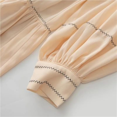 Women's Bohemian Casual Vacation Dress O Neck Lace-Up Lantern Long Sleeve Party Maxi Dresses