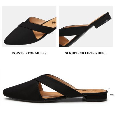 Women’s Mules Closed Pointed Toe Backless Loafer Shoes for Women