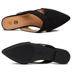 Women’s Mules Closed Pointed Toe Backless Loafer Shoes for Women
