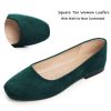 Flats for Women Comfortable Solid Color Soft Flats Square Toe Ballet Casual Work Shoes Dressy Slip-ons Loafers