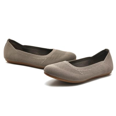 Women’s Ballet Flat Shoes Dress Shoes Knit Round Toe Slip On Ballerina Walking Flats Shoes for Woman Low Wedge Casual