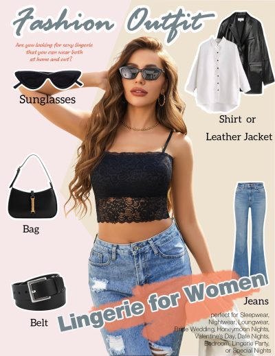 Bralettes for Women Lace Spaghetti Strap Tank Top Tube Slim Basic Camisole