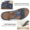 Womens Sandals Dressy Summer Beach Casual Elastic Strap Slip on Flat Shoes with Memory Foam