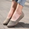 Women’s Ballet Flat Shoes Dress Shoes Knit Round Toe Slip On Ballerina Walking Flats Shoes for Woman Low Wedge Casual