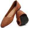 Women’s Black Flats Shoes Comfortable Suede Pointed Toe Slip On Casual Ballet Flats Dress Shoes Nude Flats