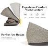 Women's Flats Shoes Rhinestone Pointed Toe Comfort Dressy Flat Silver Bowknot Casual Ballet Shoes