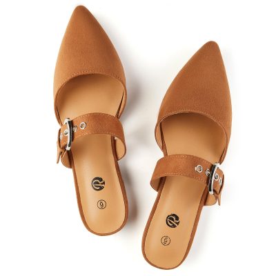 Mules for Women Adjustable Strap Pointed Toe Backless Loafer Shoes…